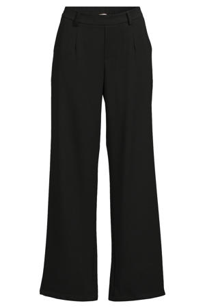 tailored wide leg broek zwart