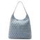 Manfield suede schoudertas met studs blauw