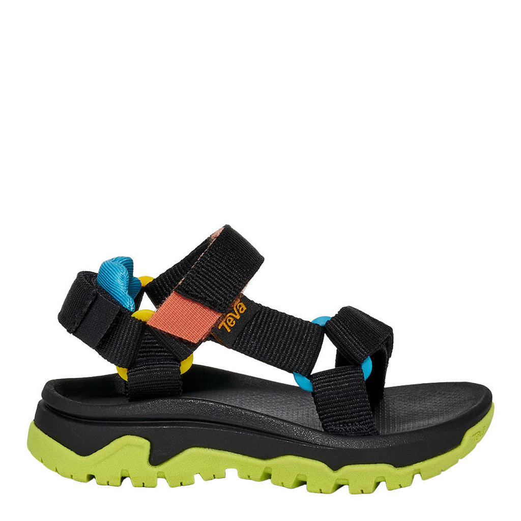 Zwart en groene jongens Teva sandalen - peuter kleuter van 100% nylon met klittenband