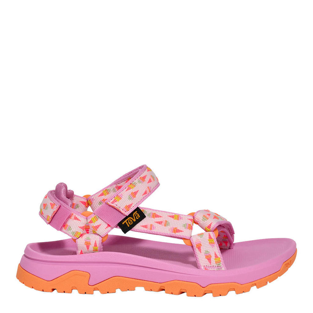 Roze en oranje meisjes Teva sandalen met all over print - - schoolkind tiener van 100% nylon met klittenband