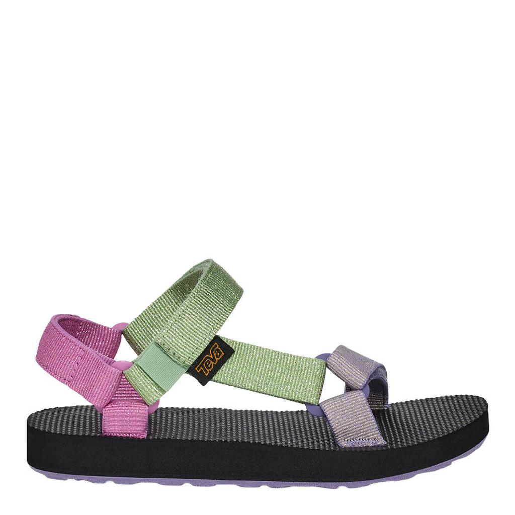 Groen, roze en lilakleurige meisjes Teva sandalen met glitters - schoolkind tiener van 100% nylon met klittenband