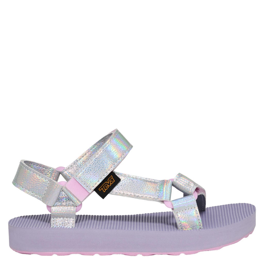 Zilverkleurige meisjes Teva sandalen - schoolkind van 40% polyurethaan/ 40% eva/ 20% rubber met klittenband