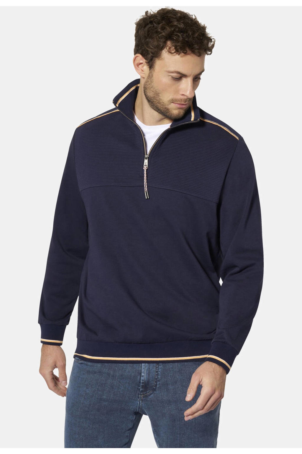 Babista katoenen regular fit trui Plus Size - donkerblauw