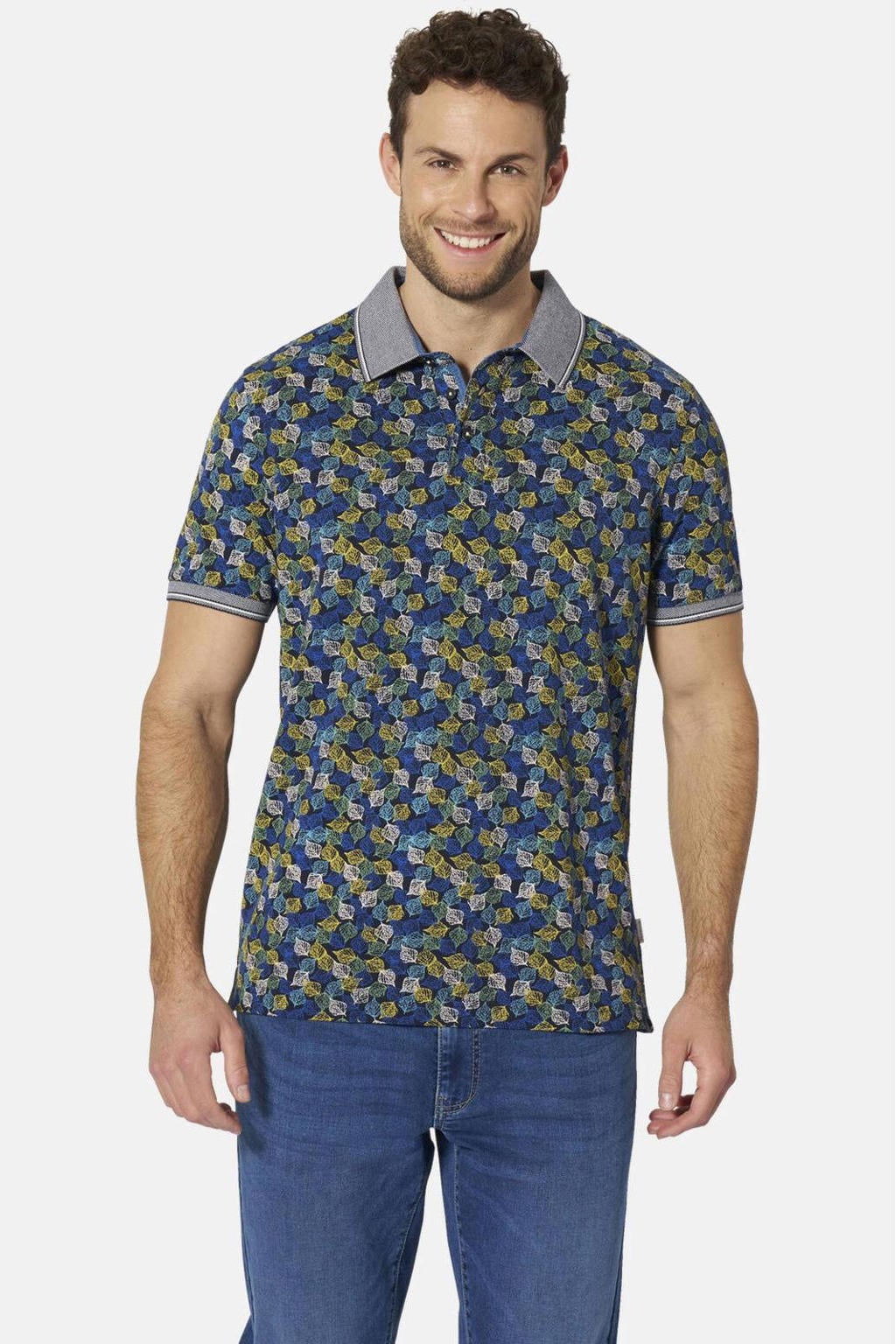 Babista regular fit polo Plus Size met print - donkerblauw