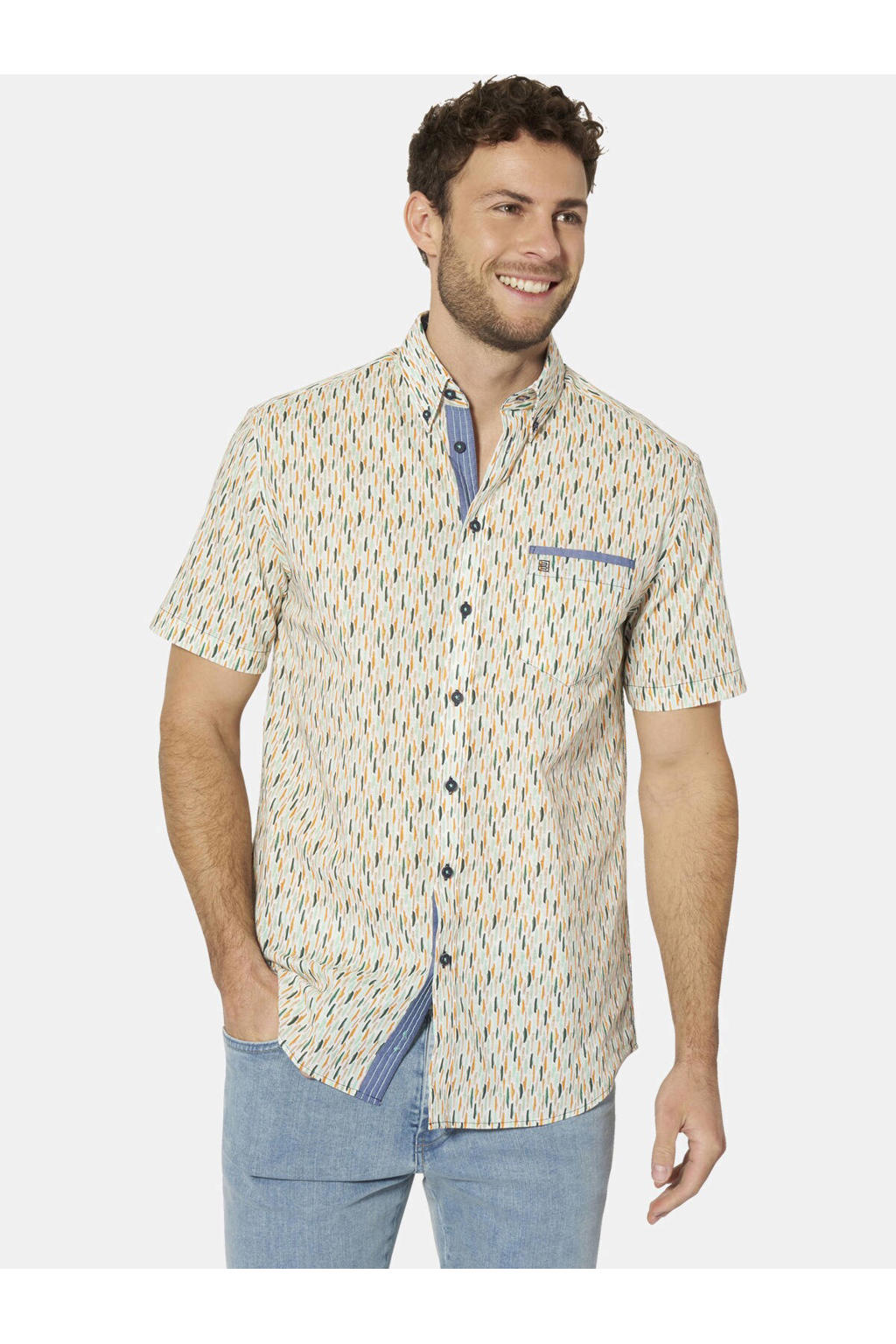 Babista regular fit overhemd Plus Size met print - wit