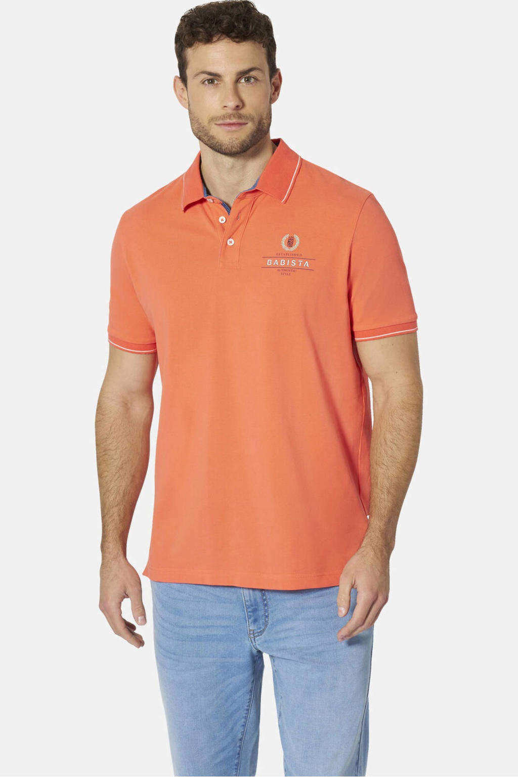 Babista regular fit polo met print Plus Size - oranje