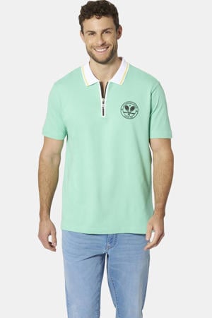 regular fit polo Plus Size met print - mintgroen