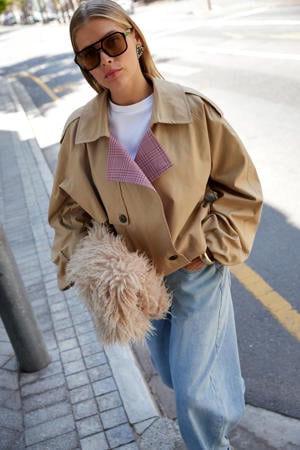cropped trenchcoat camel