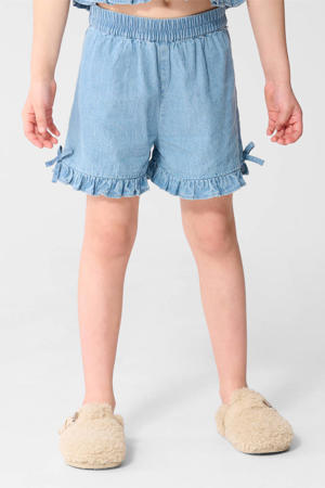 regular high waist short light blue denim