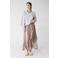 Shoeby midi rok strokenrok met dierenprint lichtbruin