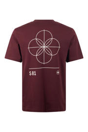 thumbnail: Shoeby regular T-shirt met backprint donkerrood