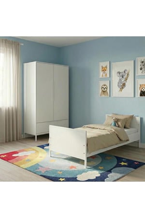 Tienerbed Napels Wit & Santiago Kledingkast