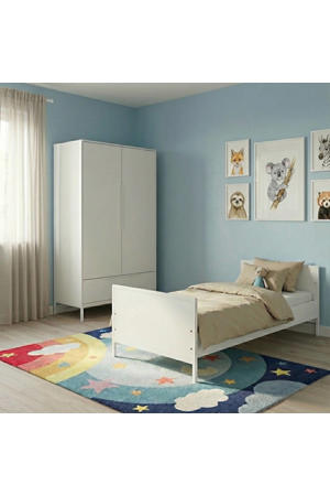 Tienerbed Napels Wit & Santiago Kledingkast
