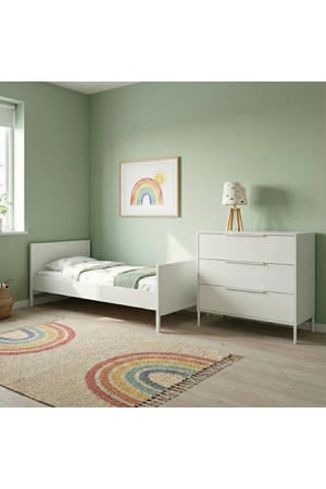 Tienerbed Napels Wit & Santiago Commode
