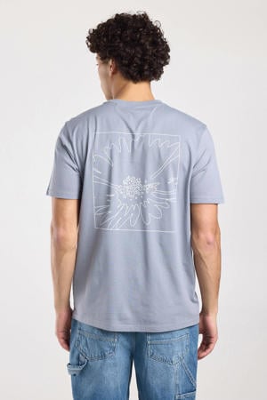 regular T-shirt met backprint blauw