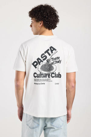 regular T-shirt met backprint wit