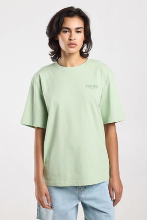 T-shirt met backprint mintgroen