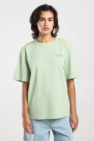 T-shirt met backprint mintgroen