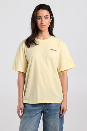 T-shirt met backprint lichtgeel