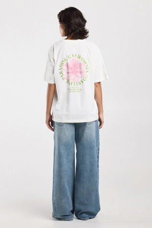 T-shirt met backprint ecru