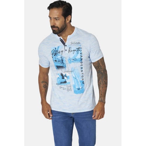 Jan Vanderstorm +FIT Collectie regular T-shirt Plus Size TJELVAR lichtblauw afbeelding