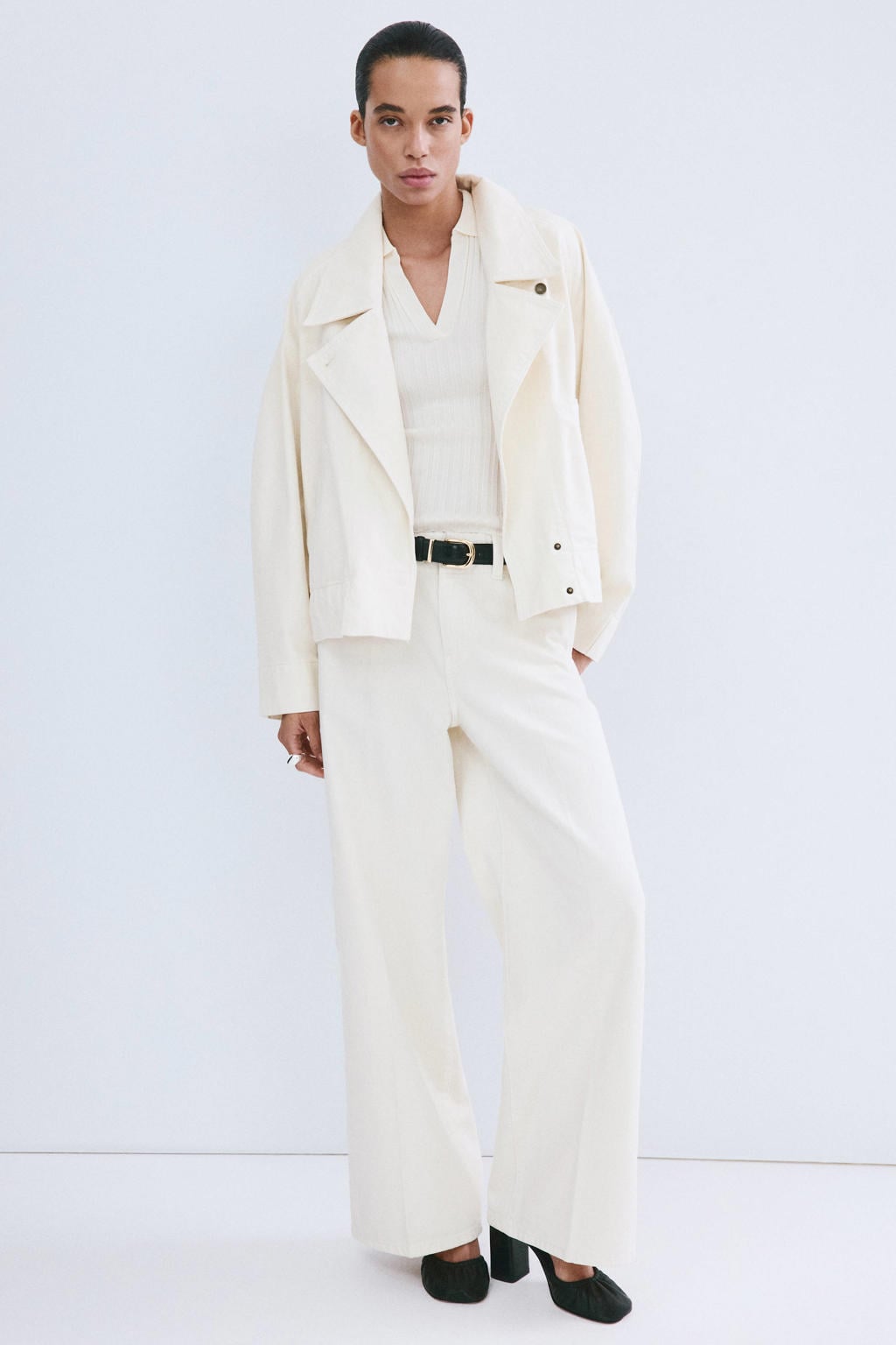 Witte dames Mango trenchcoat van katoen met effen, lange mouwen, overslagkraag en ceintuur