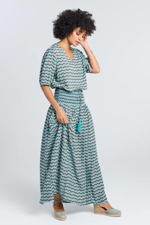 maxi rok blauw