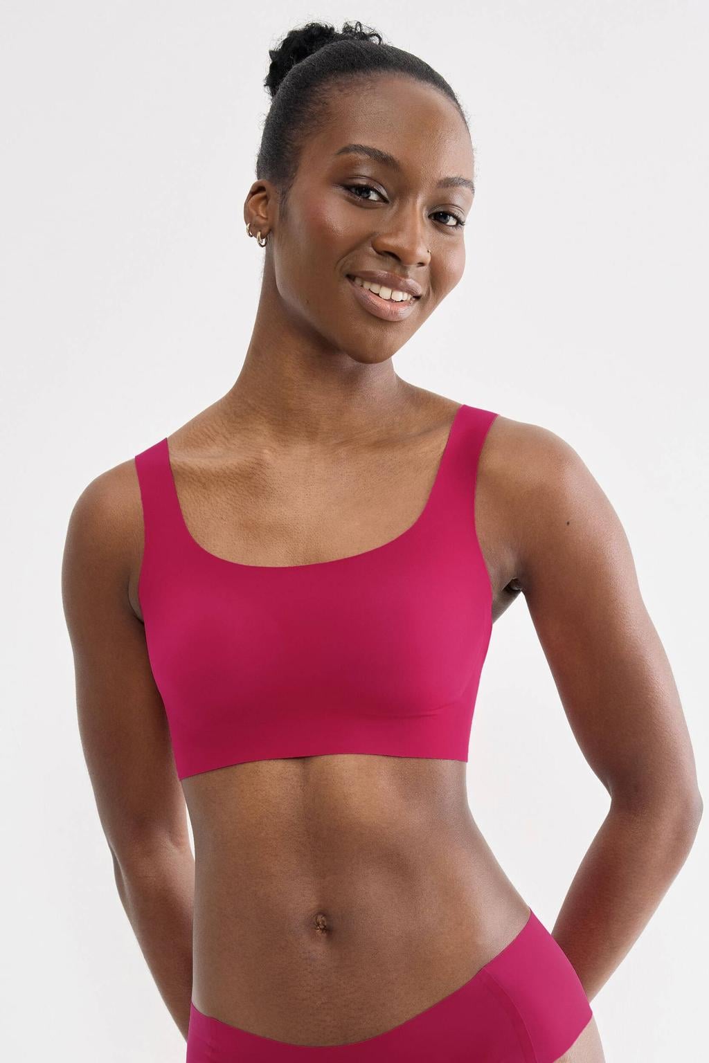 sloggi ZERO Feel 2.0 voorgevormde seamless T-shirt-bh zonder beugel - koraalrood