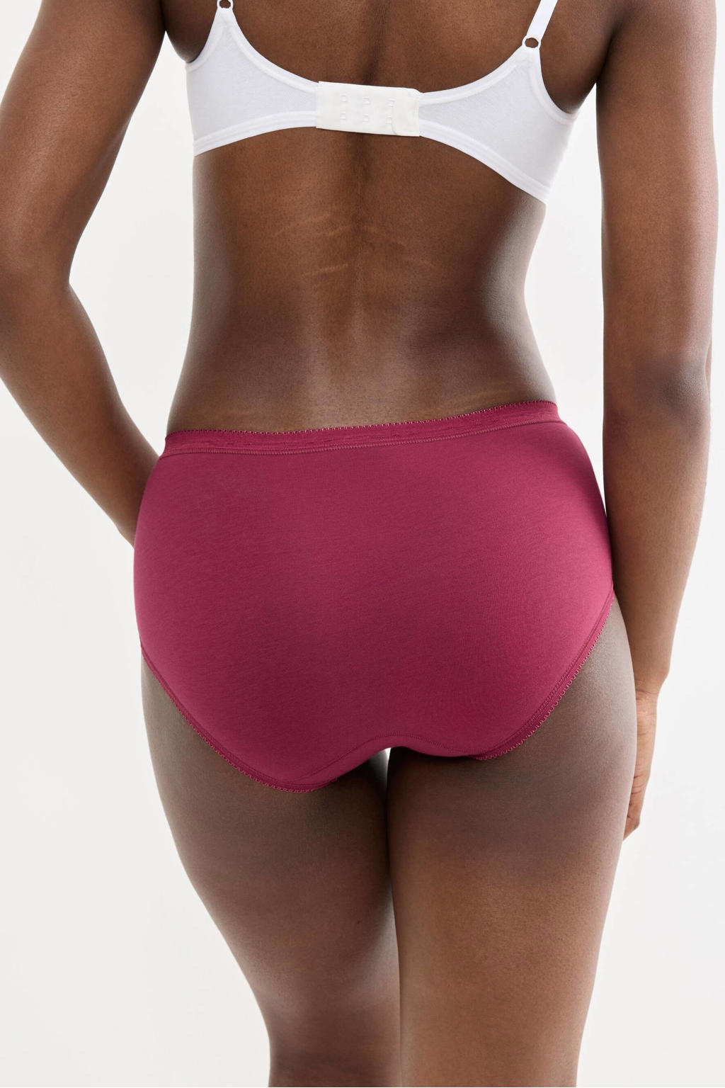sloggi Basic+ midi hipsters (set van 4) - rood/bruin/wit