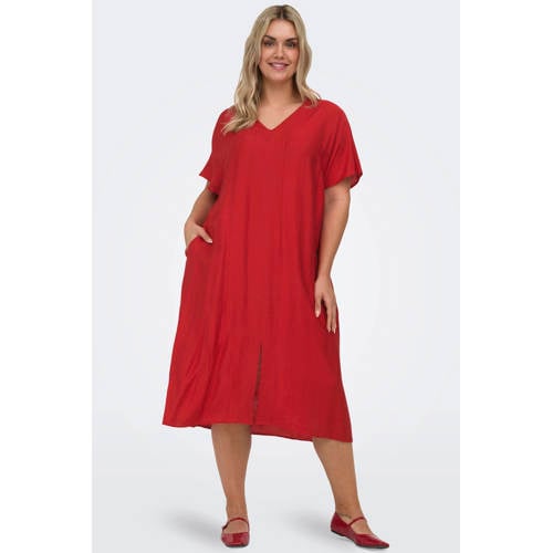 ONLY CARMAKOMA mini jurk rood afbeelding