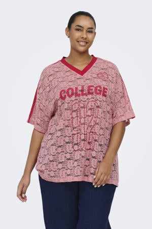 gebloemd T-shirt roze