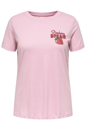 T-shirt met backprint roze