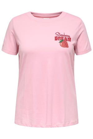 T-shirt met backprint roze