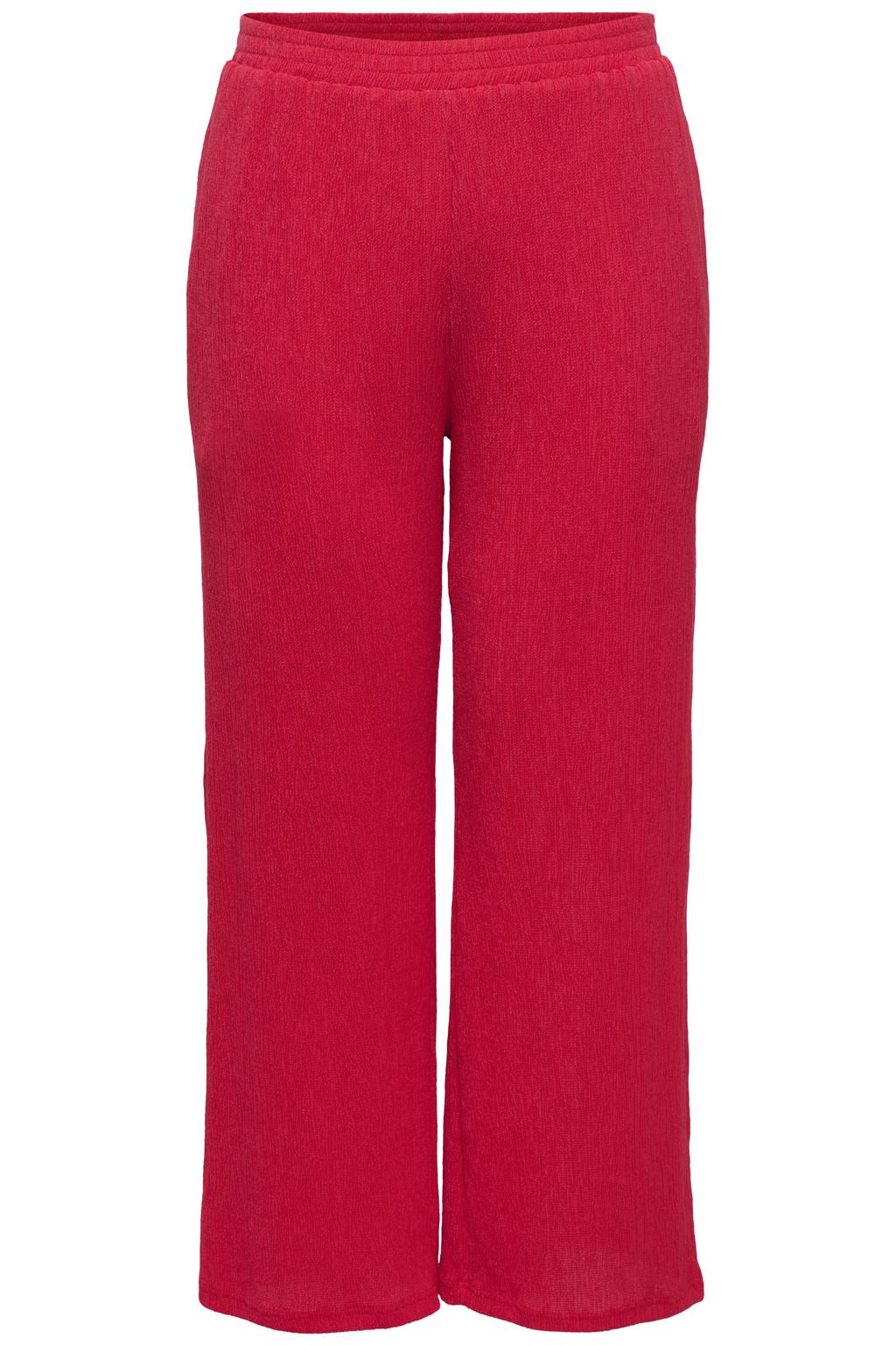 Rode dames ONLY CARMAKOMA casual broek taille van polyester met loose fit, high waist en effen