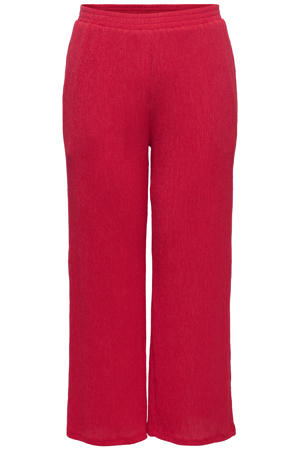 casual broek met hoge taille rood