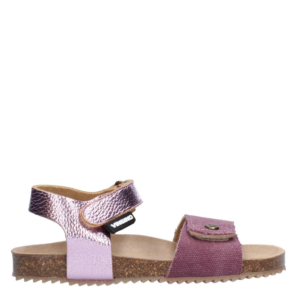 Fuchsia meisjes Vingino sandalen van textiel/imitatieleer met klittenband