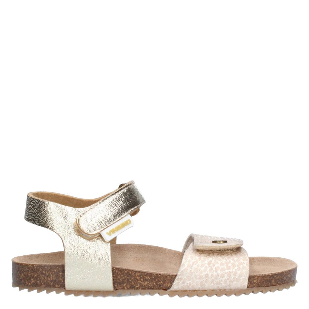 Gouden meisjes Vingino sandalen van imitatieleer/leer met klittenband