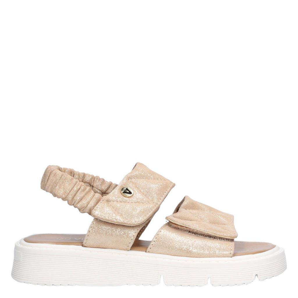 Champagne meisjes Vingino sandalen van leer/imitatieleer met klittenband