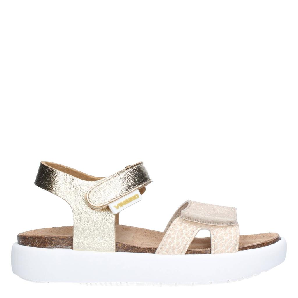 Champagne en gouden meisjes Vingino sandalen van imitatieleer/leer met klittenband