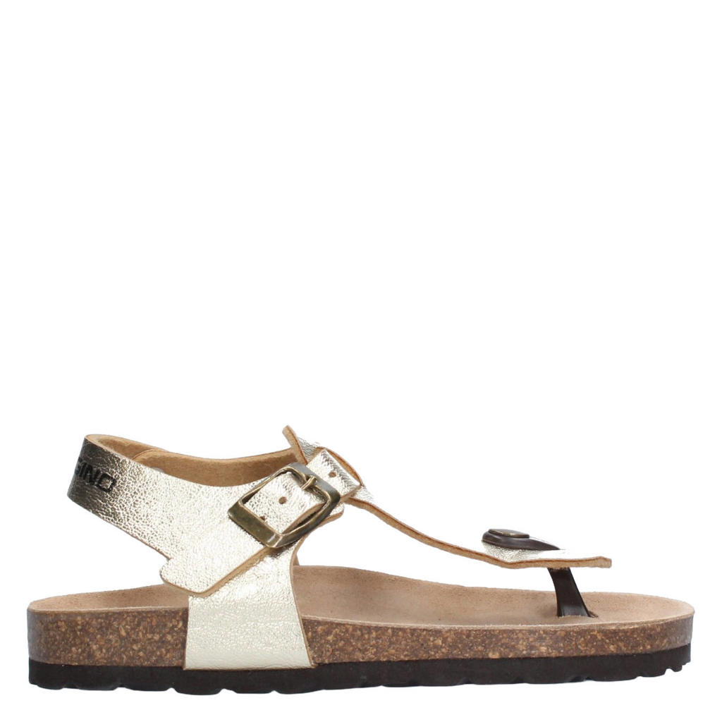 Champagne en gouden meisjes Vingino sandalen van imitatieleer/leer met gesp