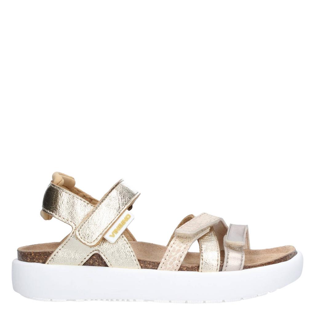 Champagne meisjes Vingino sandalen van imitatieleer/leer met klittenband