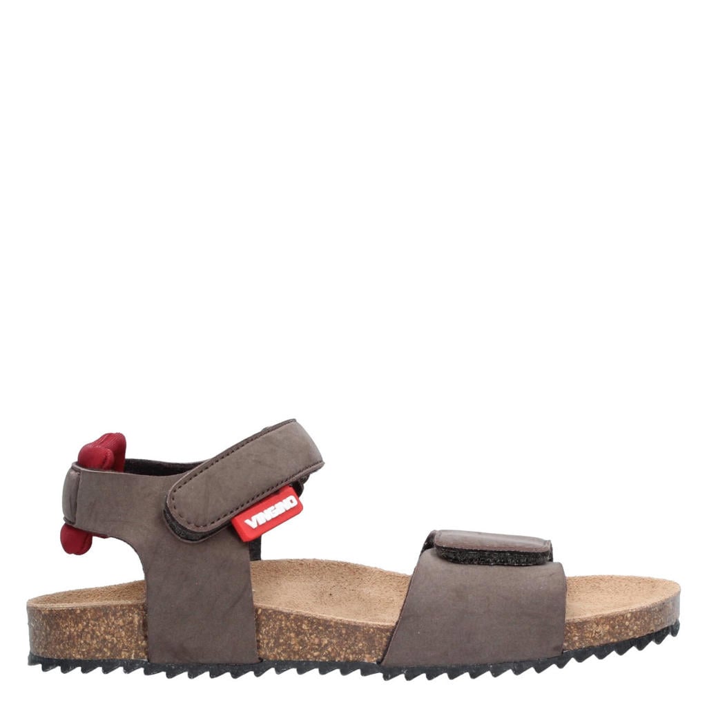 Bruine jongens Vingino sandalen van imitatieleer/leer met klittenband