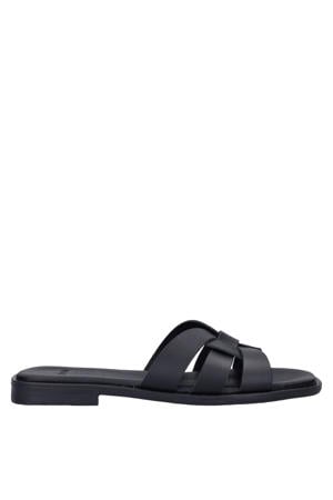 leren slippers zwart