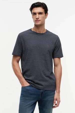 regular gestreept T-shirt donkerblauw