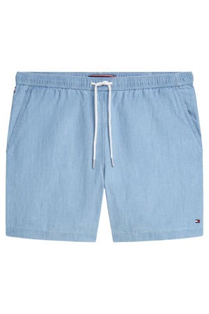 DOVER 6" PO CHAMBRAY regular casual short met linnen lichtblauw