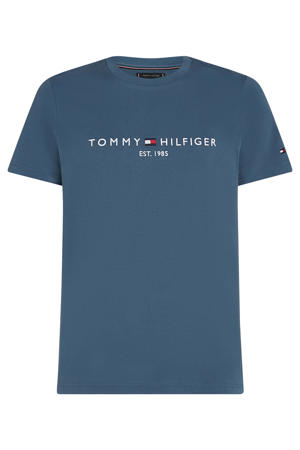 slim T-shirt blauw