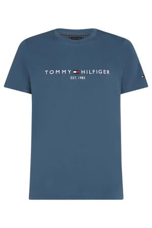 slim T-shirt blauw