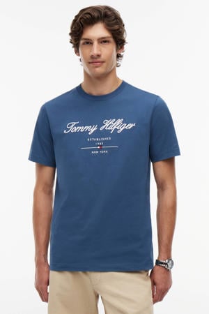 regular fit T-shirt met logo - blauw