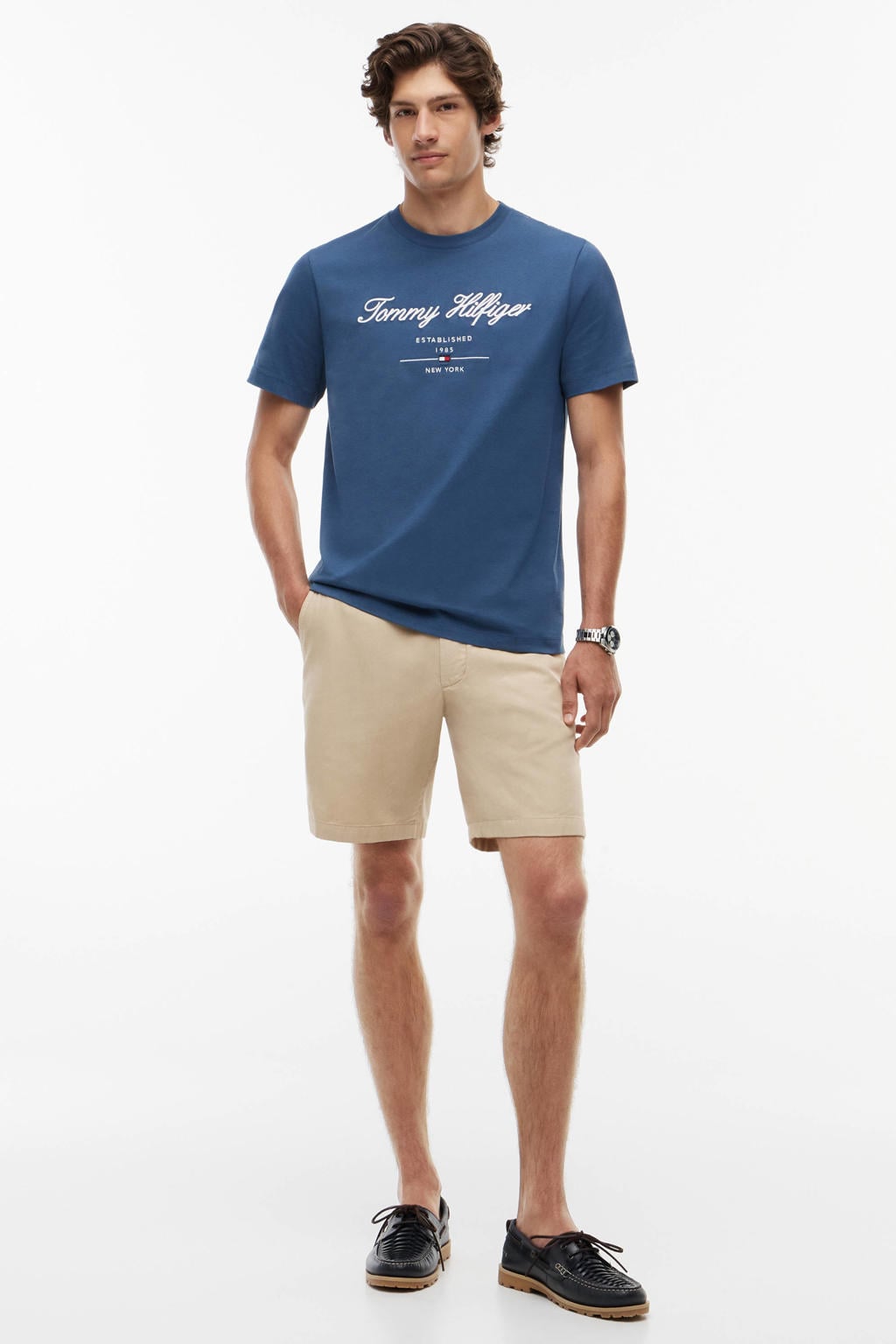 Tommy Hilfiger regular fit T-shirt met logo - blauw