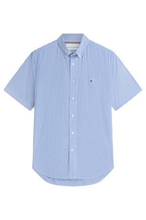 regular gestreept casual overhemd blauw